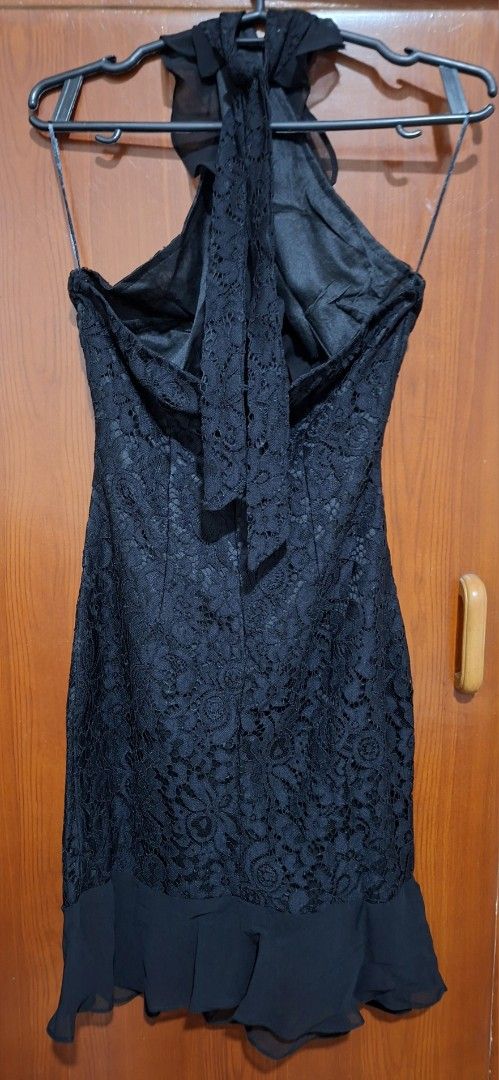 Small Black Lace Halter Dress (Category: Dresses) located in Caloocan City. Submitted by saramedeclutter (Listing ID 1426117817, Image 3). Description: very sexy backless halter tie neck cut out waist zipper back bnew .