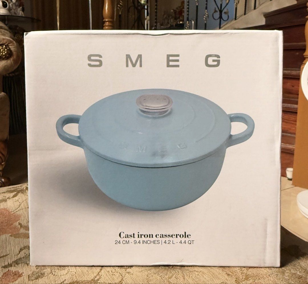 SMEG Cast Iron Casserole 24cm (Category: Cookware & Accessories) located in Cavite. Submitted by jicabarles (Listing ID 1426076254, Image 1). Description: ‼️ FOR SALE: SMEG Cast Iron Casserole • Very good condition • Heavy-duty cast iron • Even heat distribution RFS: Not being used. Message for details. .