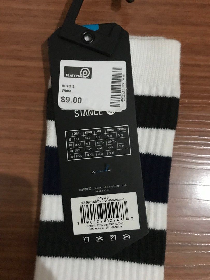 Stance crew socks (Category: Socks) located in Makati City. Submitted by sneakerst. (Listing ID 1426029652, Image 2). Description: Brandnew Size L(fits 9-12Men’s) 1 pair Shipping c/o buyer.