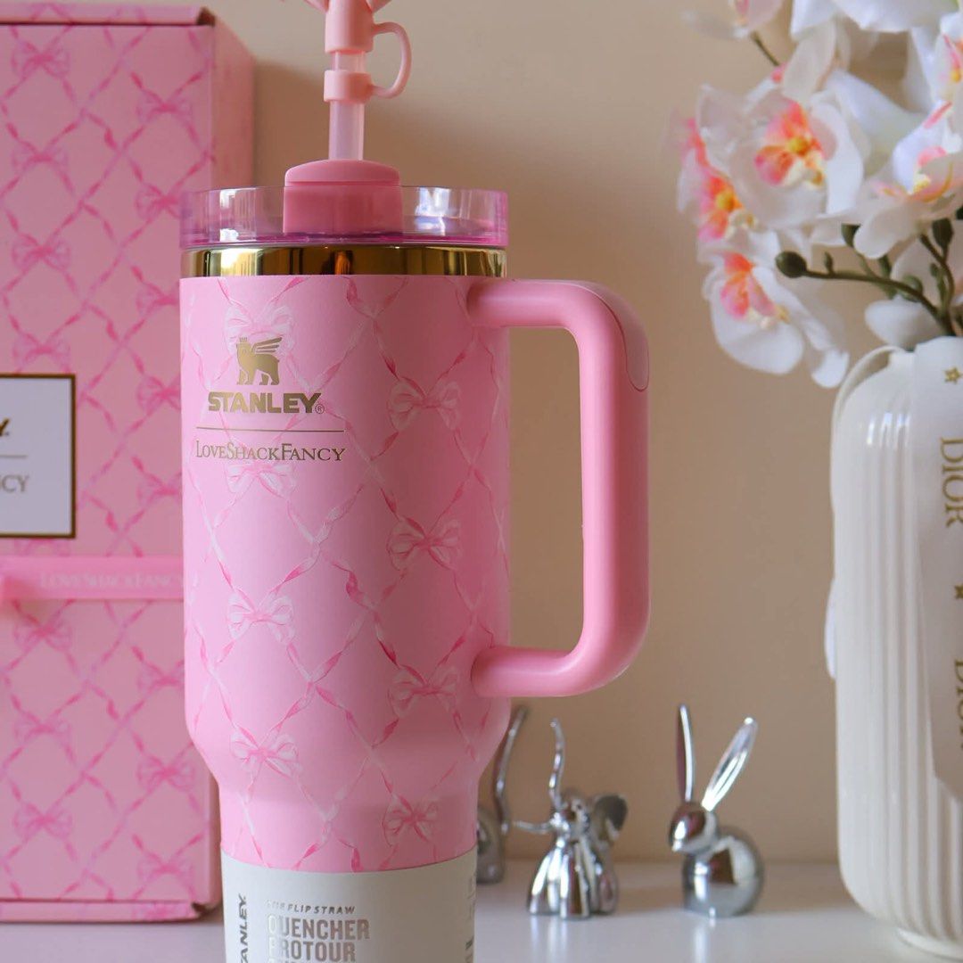 Stanley LoveShackFancy Quencher Tumbler (Category: Water Bottles & Tumblers) located in Manila. Submitted by mypshopp (Listing ID 1426038669, Image 1). Description: Stanley love shack fanzy 40oz - with box - straw - dusbag Ready to ship! 📸 Actual pic posted !!.