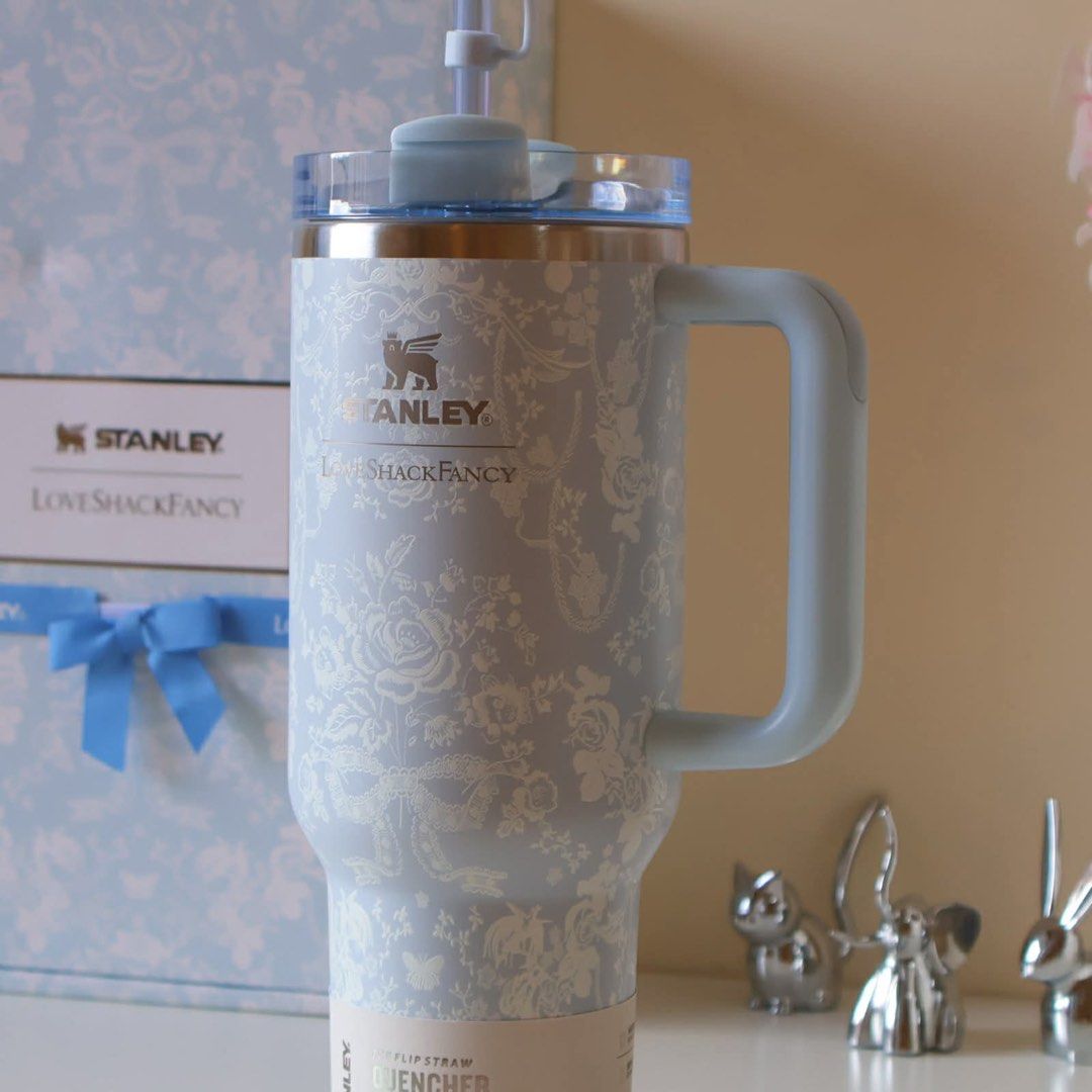 Stanley LoveShackFancy Quencher Tumbler (Category: Water Bottles & Tumblers) located in Manila. Submitted by mypshopp (Listing ID 1426039131, Image 3). Description: Stanley love shack fanzy 40oz - with box - straw - dusbag Ready to ship! 📸 Actual pic posted !!.