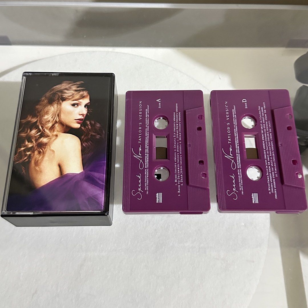 (RARE) Taylor Swift Speak Now (Taylor's Version) Cassette Tape (Category: CDs & DVDs) located in Manila. Submitted by jaycollects07 (Listing ID 1426092993, Image 1). Description: From personal collection. Unsealed. Barely used. Stored only. Pm for more info. .