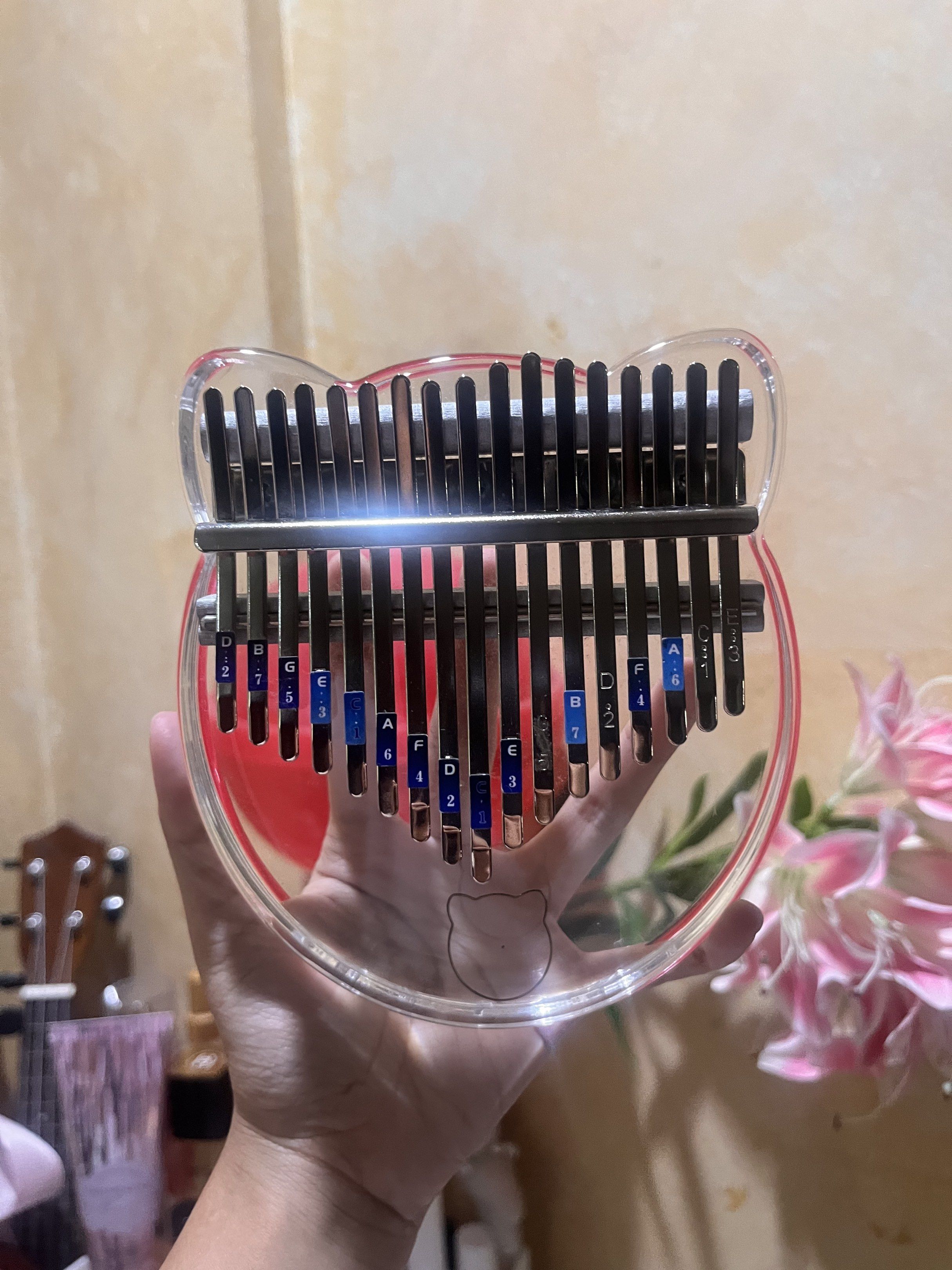 transparent kalimba (Category: Musical Instruments) located in Manila. Submitted by 00.alexandria (Listing ID 1426092119, Image 1). Description: comes with tuner and bag. no issues .