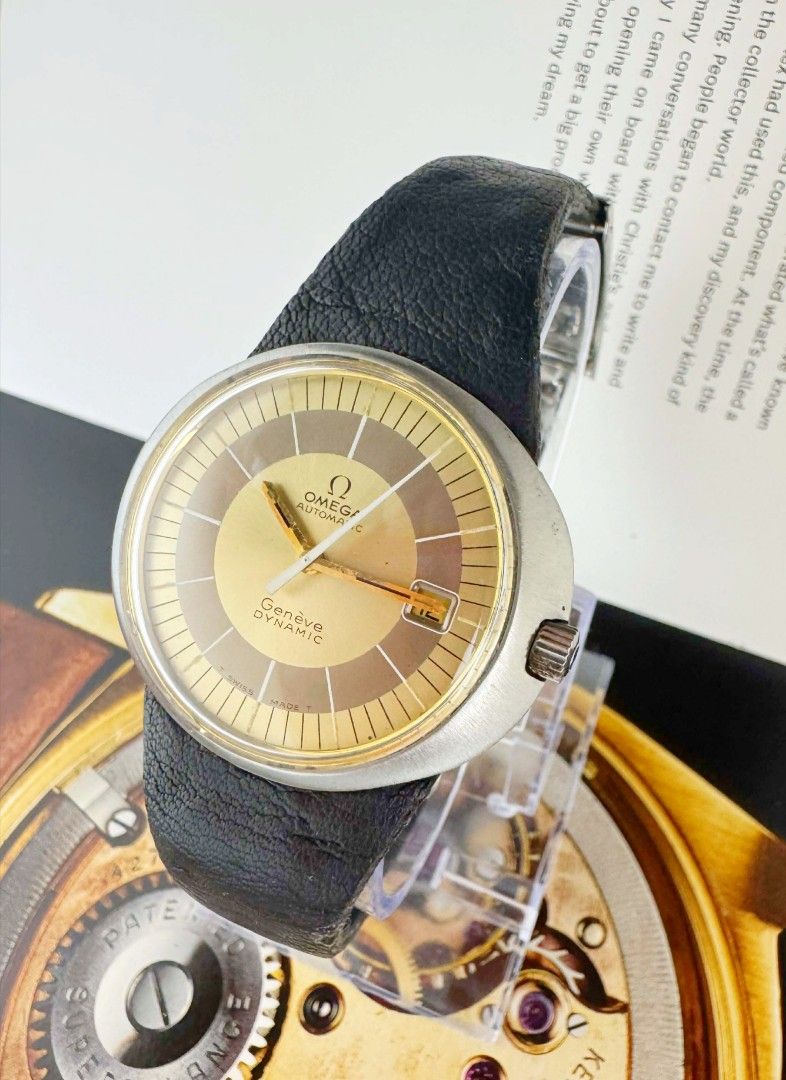 Vintage Omega Geneve Dynamic (Category: Luxury Watches) located in Manila. Submitted by ab.authentic.collection (Listing ID 1426142139, Image 3). Description: Available for Sale Vintage Omega Geneve Dynamic - 41 to 42 mm wide x 36mm tall giving it a distinct oval shape - Date window at 3 o'oclock - Automatic; Keeps time - Black leather bracelet fitted - Unit Only Open for Meetups (Sure buyer) Price: 38,000 .