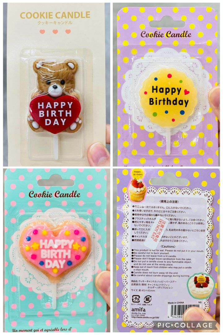 現貨🎂生日蠟燭 🧸熊仔蠟燭 心型蠟燭 生日蛋糕蠟燭 生日蠟燭 蛋糕蠟燭 生日派對裝飾 BIRTHDAY CELEBRATION CANDLE CANDLES CARTOON DECORATION GIFTS Candle - Happy Birthday （分類：文具及工藝 - 節日佈置及裝飾）位於 Hong Kong。 由 swroom 提交（商品編號 1426219167，圖片 1）。簡介： 🚚 🎁 只限郵寄運送 🎁 ▫️▫️商品詳情▫️▫️ 💝 $45 件 ，$80 兩伴，全新未拆封 ❣️ 節日銷情迅速請早訂購售完即止❣️ 🛍更多最新禮品玩具 follow us ： carousell.com/swroom 🎉最新購物優惠 ：https://carousell.app.link/Q0thbgjfo1b ▫️▫️購買付款詳情 ▫️▫️ 📥 請 INBOX PM下單購買須提供以下資料 ： 1. 選擇付款方式 : PAYME / FPS / ALIPAYHK 2.選擇郵