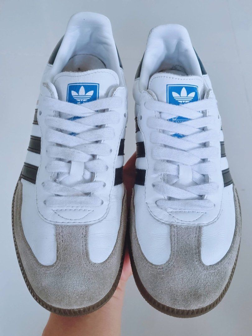 Adidas Samba White Black Sneakers 23cm (Category: Sneakers) located in Danao, Cebu. Submitted by altheaprelovedcorner (Listing ID 1426202048, Image 2). Description: .