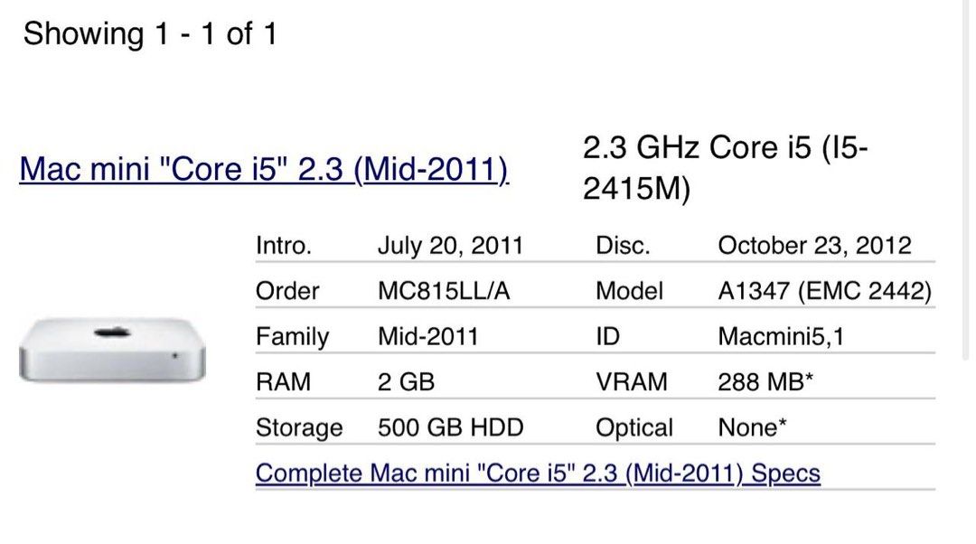 Apple Mac Mini "Core i5" 2.3 (Mid-2011)65716925712129110