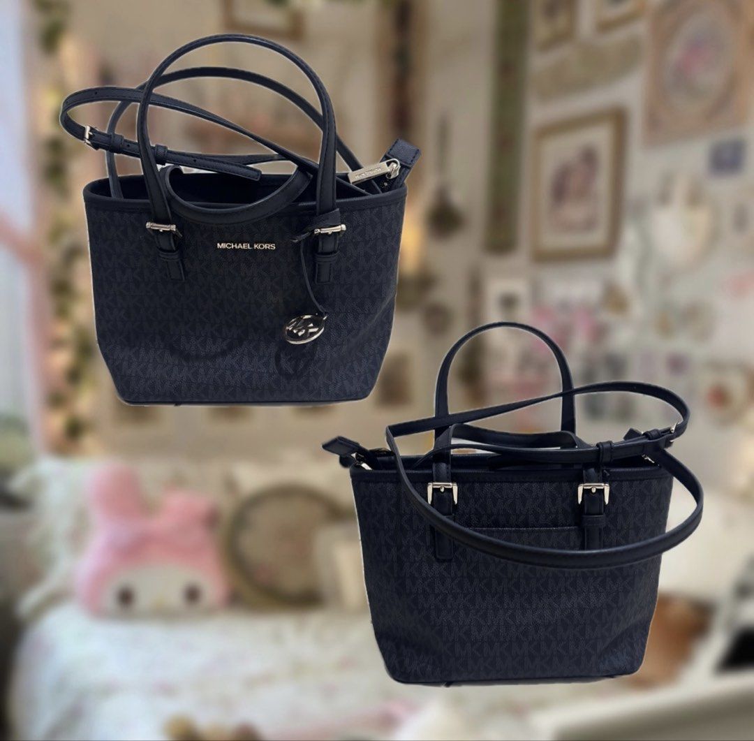 Authentic Michael Kors Small Tote Bag (Category: Luxury Bags & Wallets) located in Manila. Submitted by sofiaax (Listing ID 1426206646, Image 2). Description: letting go of this gorgeous black monogram michael kors tote bag! -condition is 10/10, no flaws! -can take more pics of it, just inquire :) -can negotiate payment: gcash delivery: j&t or lalamove :) tags: authetic mk tote bag charlotte tote signature monogram luxury bag designer vintage saf