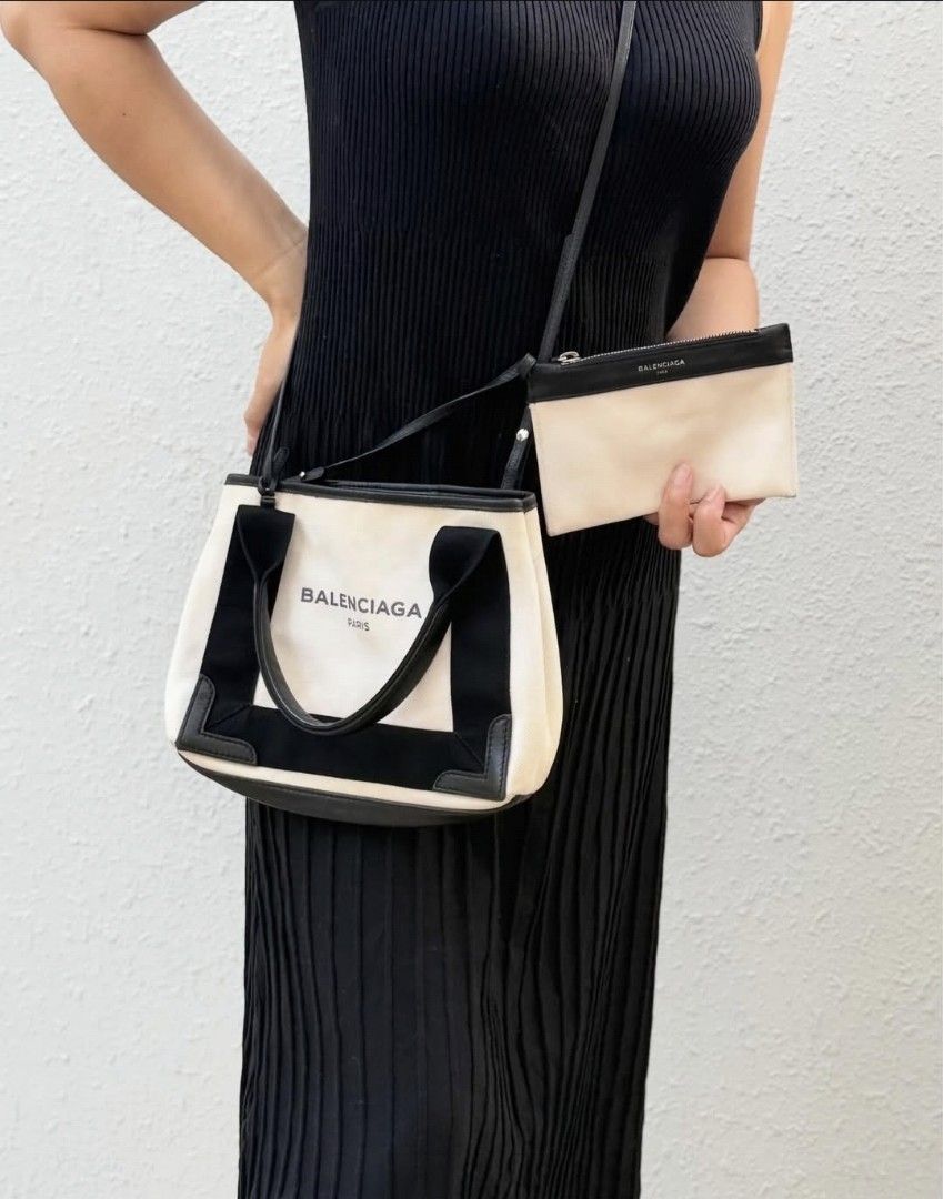 BALENCIAGA Navy Cabas mini | with removable pouch (Category: Luxury Bags & Wallets) located in Quezon City. Submitted by rmseller.2017 (Listing ID 1426255912, Image 2). Description: BALENCIAGA Navy Cabas mini | with removable pouch | very good condition | perfect for summer too | P23,500 only (open for installment).