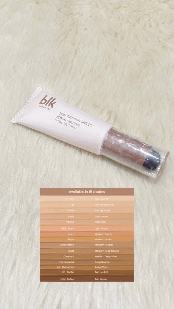 blk Cosmetics Skin Tint Sun Shield SPF30 (Category: Face Care) located in Manila. Submitted by elleiez (Listing ID 1426202961, Image 1). Description: shades: 2 Vanilla 1 Creme 1 Toast.