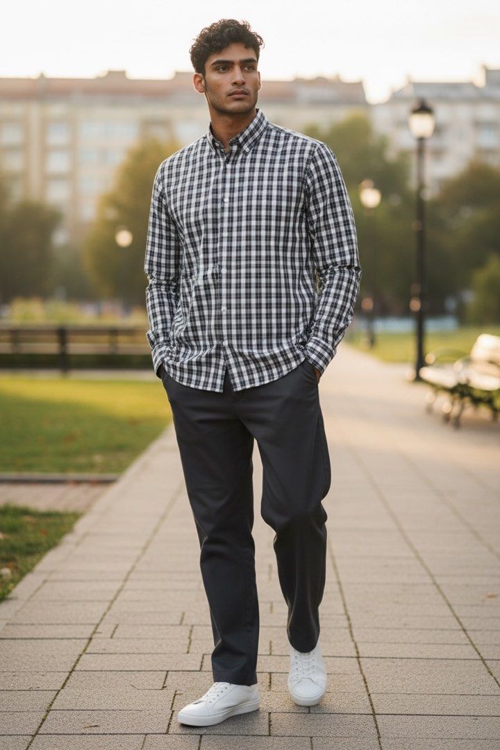 Blue Harbour by Marks & Spencer Long Sleeve Polo (Category: Tshirts & Polo Shirts ) located in Makati City. Submitted by LunaMari (Listing ID 1301978863, Image 1). Description: Blue Harbour by Marks & Spencer Long Sleeve Polo Size Medium Checkered.