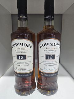 Bowmore 12 Year Old, Bourbon & Sherry Cask, 40% whisky bottle