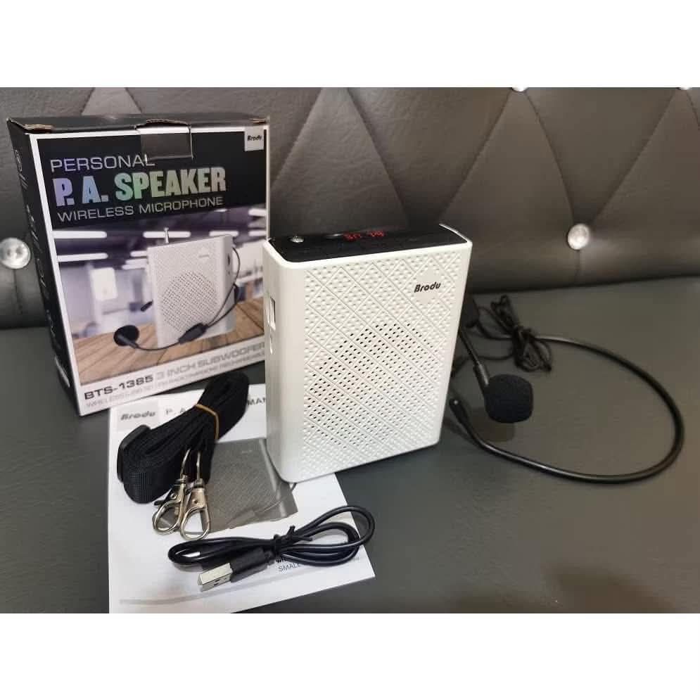 Brodu BTS-1385 Personal P.A. Speaker (Category: Soundbars, Speakers & Amplifiers) located in Manila. Submitted by iliasjen (Listing ID 1426220550, Image 2). Description: 🌟 Brodu BTS-1385 Lapel Yoga Workout Rechargeable Belt Wired Microphone Headset Loud Speaker Recording Studio🔥🔥 🌟Pwede Bluetooh/USB/TF Card/FM .