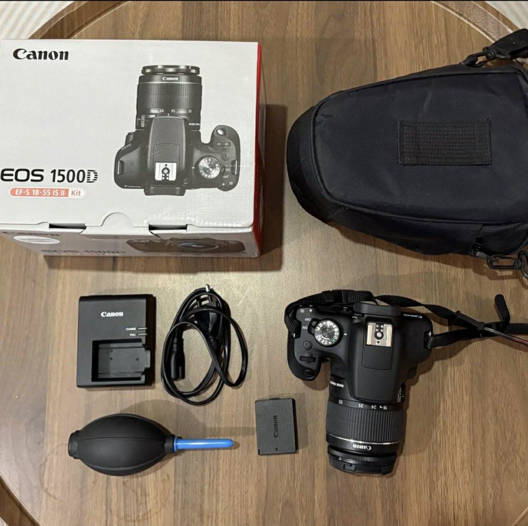 Canon EOS 1500D (Category: Cameras) located in Cabuyao City. Submitted by lunathrift.ph (Listing ID 1426223766, Image 3). Description: (Cabuyao, Laguna | Meetup Only) Selling Price: ₱25,000 (Negotiable) Purchase Price: ₱35,000+ Selling my Canon EOS 1500D, lightly and occasionally used only. Still in very good condition - no issues, no hidden defects. Inclusions: Canon EOS 1500D Body Box complete Camera Bag 32GB Memory Card Charger Dust Blower Not