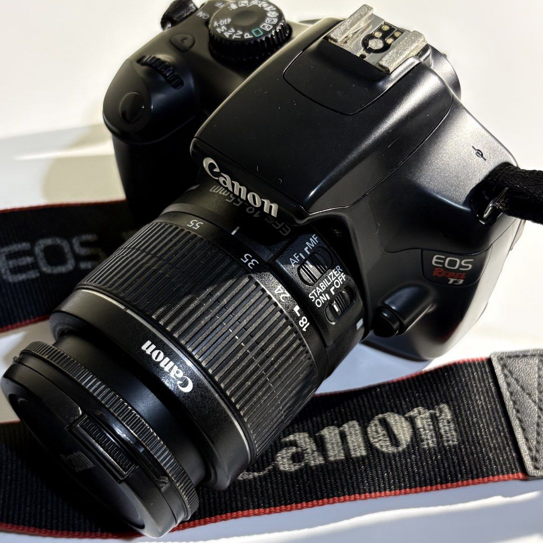 Canon EOS Rebel T3 DSLR Camera with Lens (Category: Cameras) located in Quezon City. Submitted by lavienestyle (Listing ID 1426303086, Image 2). Description: Canon DSLR ‼️ OFFER YOUR PRICE ‼️ (not 999) or SWAP with your digi cam (offer) - working fine! natambak na lang bcs i preferred digi cams - may pag ka black or like vintage lang sa camera screen, but doesn’t affect the picture pag nalipat na (slide 4) - this is so nice for photography! i’m n