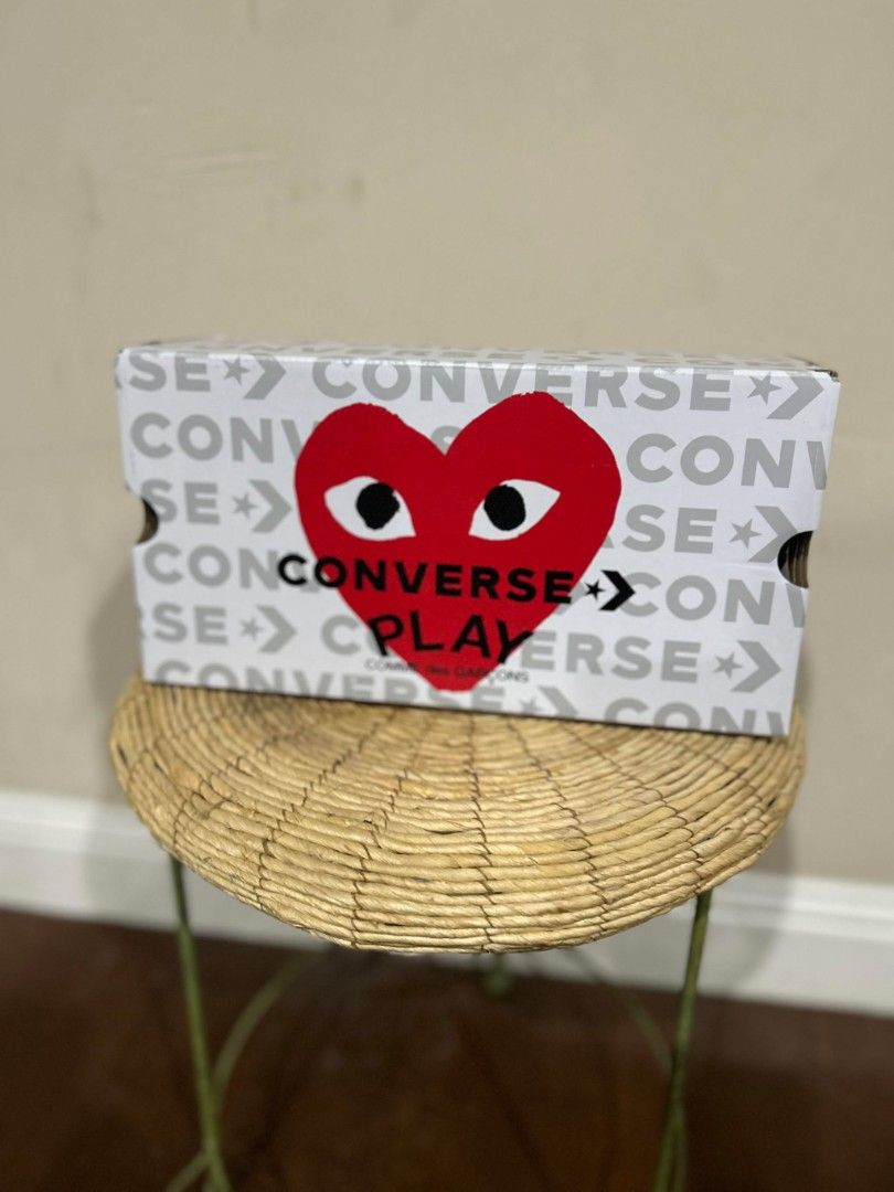 Converse x Comme des Garcons PLAY Chuck Taylor Low UK 9 mens size 11 womens (Category: Sneakers) located in Quezon City. Submitted by plus4lessshop (Listing ID 1426357065, Image 2). Description: Bnew with box Size UK 9 mens Size 11 women.