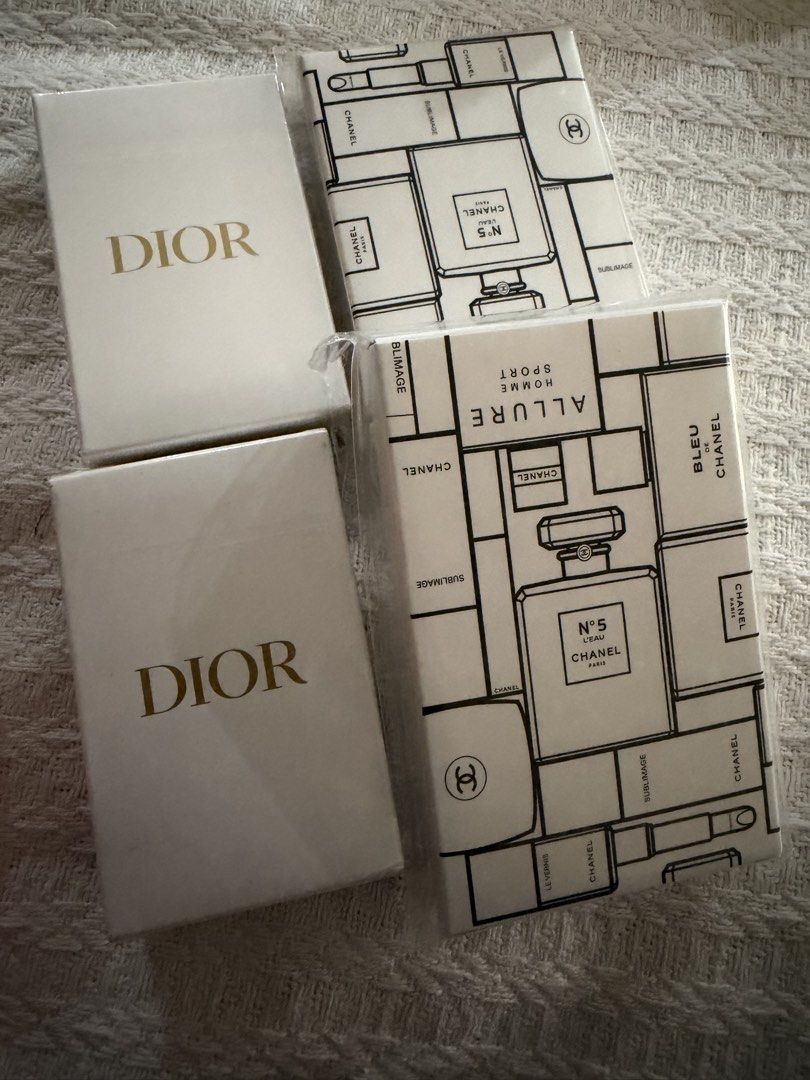 Dior and Chanel Exclusive Playing Cards (Category: Luxury Accessories) located in Antipolo. Submitted by ambercs (Listing ID 1426231177, Image 1). Description: pkaying cards gift with purchase item original. dior and chanel ₱ 1500 each. dior- 2 pcs avail chanel- 2 pcs avail.