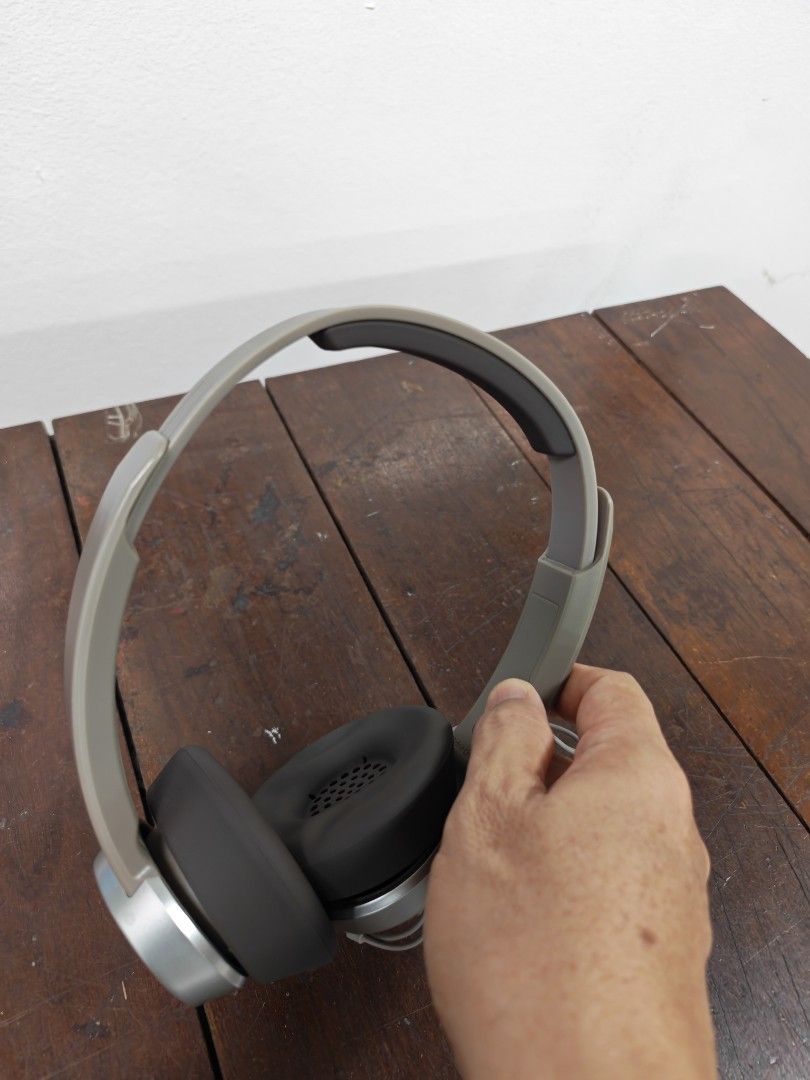 Grey On-Ear Headphones with Cable