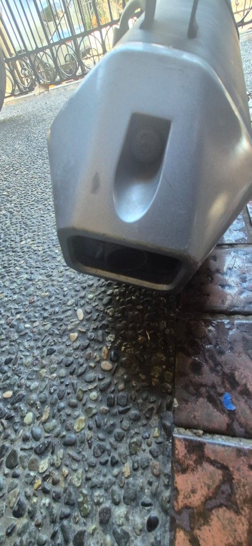 Honda click stock muffler/ pipe (Category: Mufflers, Exhaust Parts & Accessories) located in Las Pinas. Submitted by mhelandmarc (Listing ID 1426198410, Image 2). Description: stock muffler replaced by an aftermarket pipe. owner no longer interested. for disposal only. minor scratches indicated and stains. price negotiable😉.