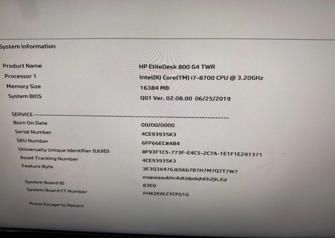 HP EliteDesk 800 G4 Desktop PC65716950959875111