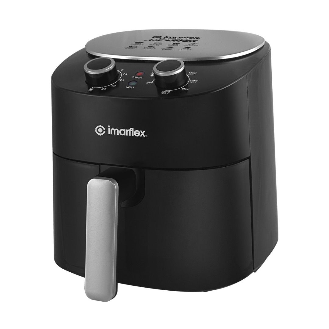 Imarflex Air Fryer (Category: Fryers) located in Manila. Submitted by deserve_moto_ (Listing ID 1426280273, Image 2). Description: Original Price: ₱4200.00 Sale Price: ₱3000.00 - Electric Turbo Air Fryer - Variable Time and Temperature Control - Rapid Air Circulation Technology - Air Duct Design - Temperature Control up to 220ºC - Detachable Non-stick Basket with Grill Tray - Overheat Protection - Non-slip Footing - Up to 30-minute Timer - 3.5L C