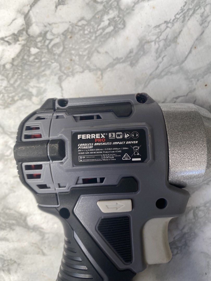 Impact Driver (Category: Other Sports Equipment and Supplies) located in Taytay. Submitted by adnwayne (Listing ID 1426216880, Image 2). Description: Ferrex Pro Cordless Brushless Impact Driver Adjustable High and Low Speed 20V (battery not included).