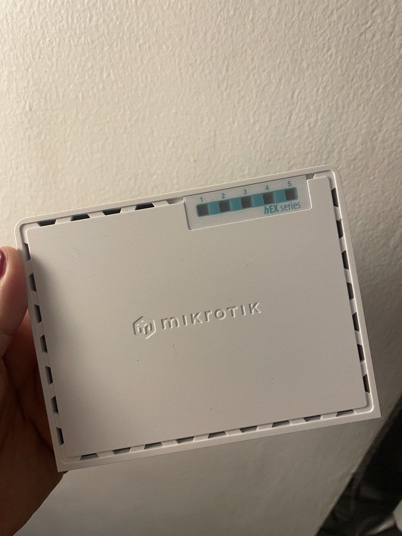MikroTik hEX RouterBoard RB750Gr3 with Cable (Category: Networking) located in Manila. Submitted by Decluttering_ (Listing ID 1426300202, Image 2). Description: MikroTik RB750Gr3 RouterBoard hEX 5-Port Gigabit Router (RouterOS Level 4) ✔️ Never been used ✔️ 5-Port Gigabit Router ✔️ Stable and fast for LAN / internet setup ✔️ Ideal for home or small office network 🎁 Freebie: CAT-6 Cable (30 meters) 💰 Price: ₱2,500 Loc: Silang Cavite .