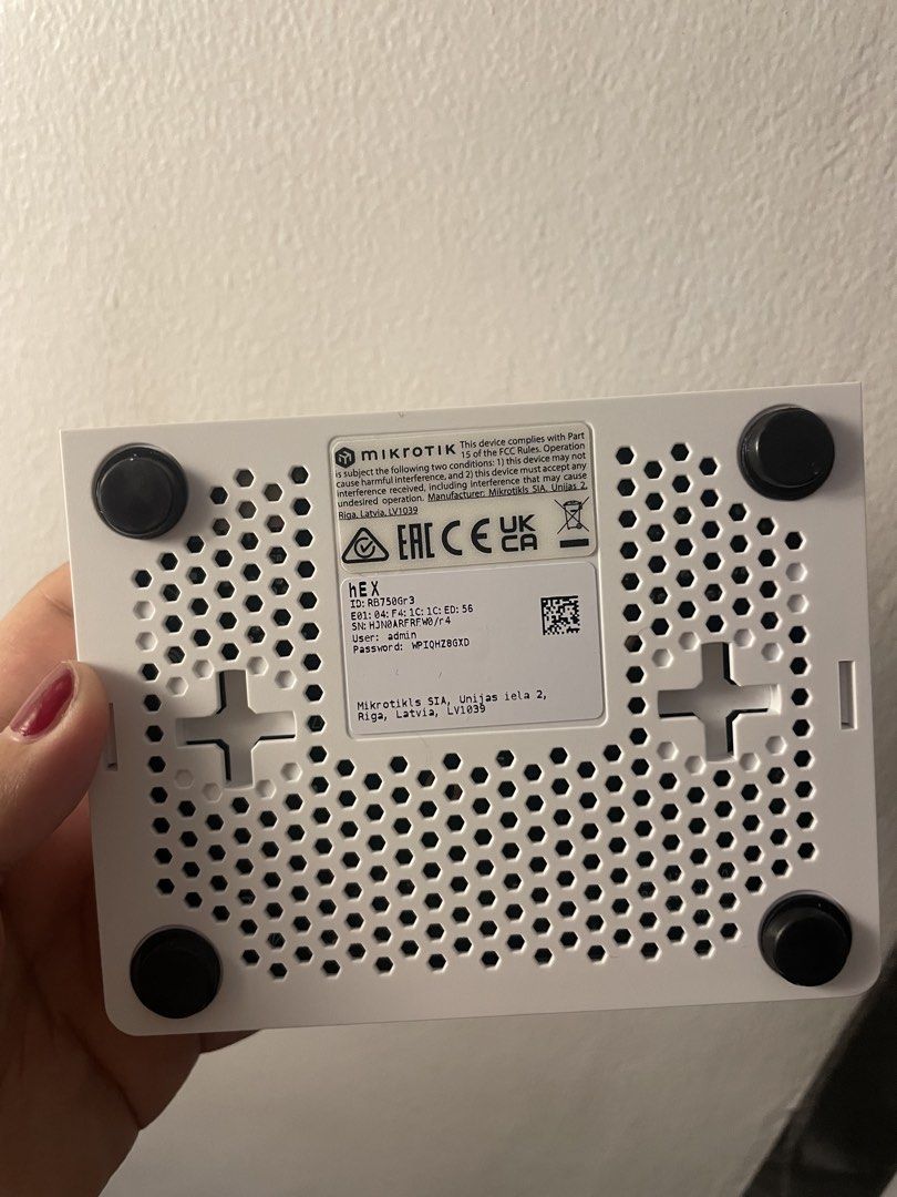 MikroTik hEX RouterBoard RB750Gr3 with Cable (Category: Networking) located in Manila. Submitted by Decluttering_ (Listing ID 1426300202, Image 3). Description: MikroTik RB750Gr3 RouterBoard hEX 5-Port Gigabit Router (RouterOS Level 4) ✔️ Never been used ✔️ 5-Port Gigabit Router ✔️ Stable and fast for LAN / internet setup ✔️ Ideal for home or small office network 🎁 Freebie: CAT-6 Cable (30 meters) 💰 Price: ₱2,500 Loc: Silang Cavite .