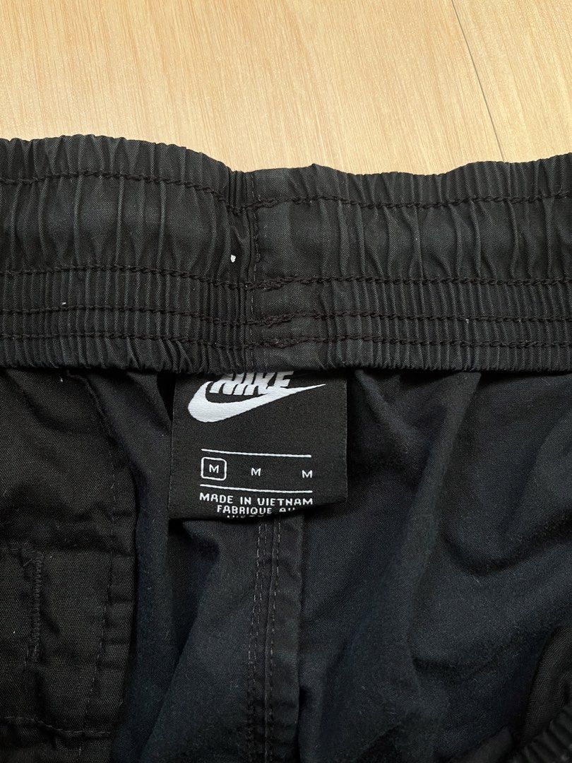 Nike Black Track Pants - Size M (Embroidered) (Category: Joggers) located in Bolinao. Submitted by clutchhh (Listing ID 1426223697, Image 2). Description: No issue ❌ Width: 30-34 Length: 37 .