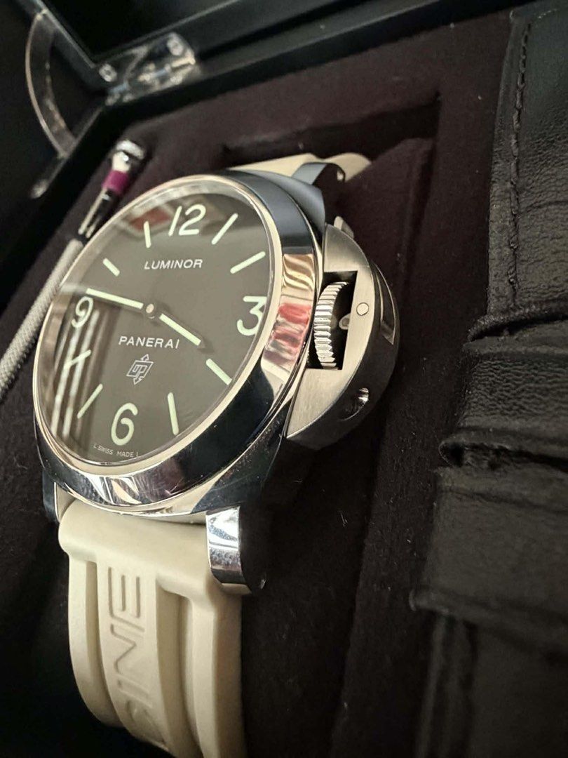 Panerai Luminor Watch (Category: Luxury Watches) located in Manila. Submitted by rockpulse (Listing ID 1426259425, Image 2). Description: 2015 Panerai PAM000 Luminor 44MM Base Logo Comes with 2 original Panerai straps, card, booklet, inner & outer box..