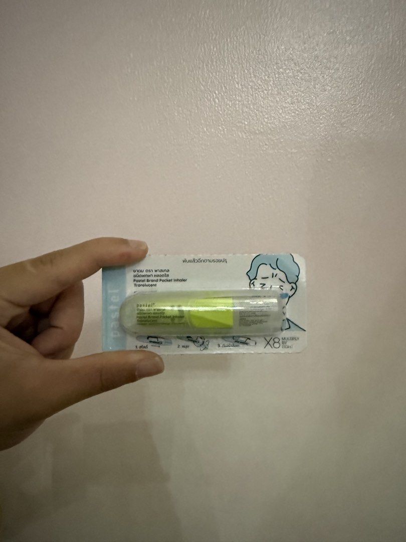 Pastel Sensor Pocket Inhaler (Menthol) (Category: Medical Supplies & Tools) located in Antipolo. Submitted by littlemissredbulladdict (Listing ID 1426197404, Image 2). Description: - Pastel Sensor Pocket Inhaler - Bought from Thailand 🇹🇭 - Compact and portable design - Modern and sleek appearance - Ideal for everyday use - Enchong Dee’s popular inhaler! 🤩 - Price is slightly negotiable.