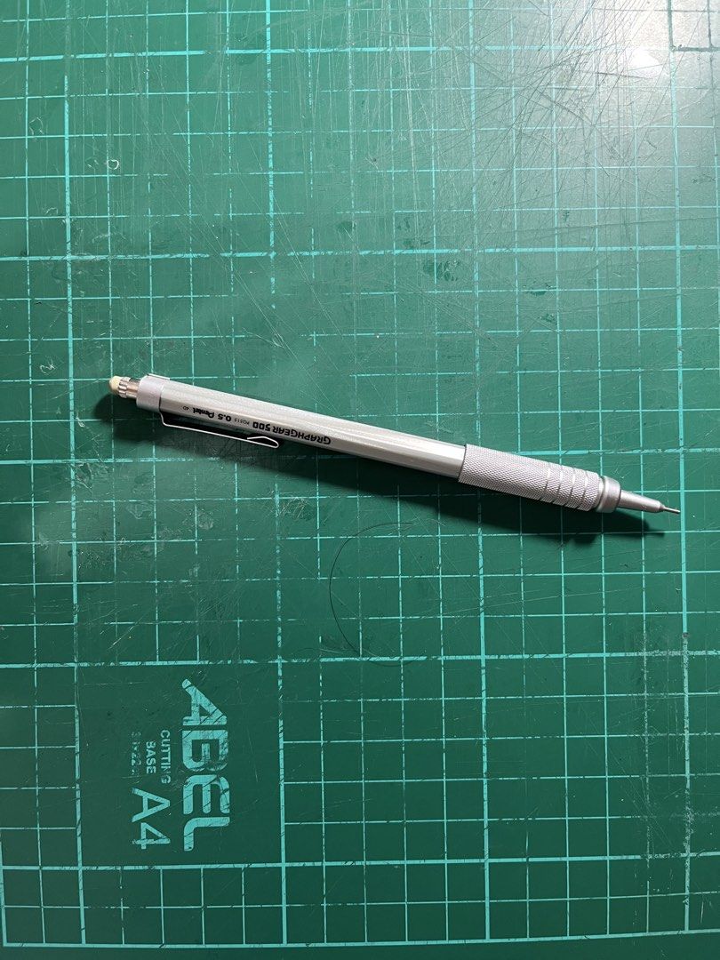 Pentel Graphgear 500 0.5mm Mechanical Pencil (Category: Stationery & School Supplies) located in Manila. Submitted by penmaster (Listing ID 1426333800, Image 1). Description: Pentel Graphgear 500 0.5mm Mechanical Pencil issue: eraser cap missing.