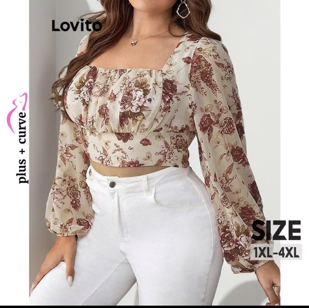 PLUS SIZE Lovito Curve Crop long sleeve top (Category: Blouses) located in Balanga. Submitted by gail13_ (Listing ID 1426329567, Image 1). Description: PLUS SIZE- Crop Long Sleeve Top Still in very good condition. 💰 Original price: ₱467 📌 Details • Size: 4XL (best fit to 3XL) • Cute crop long sleeve top • Material: Polyester (not stretchable) • Size measurements are posted in the photos • Actual photos posted • Any flaws (if any) will be honest
