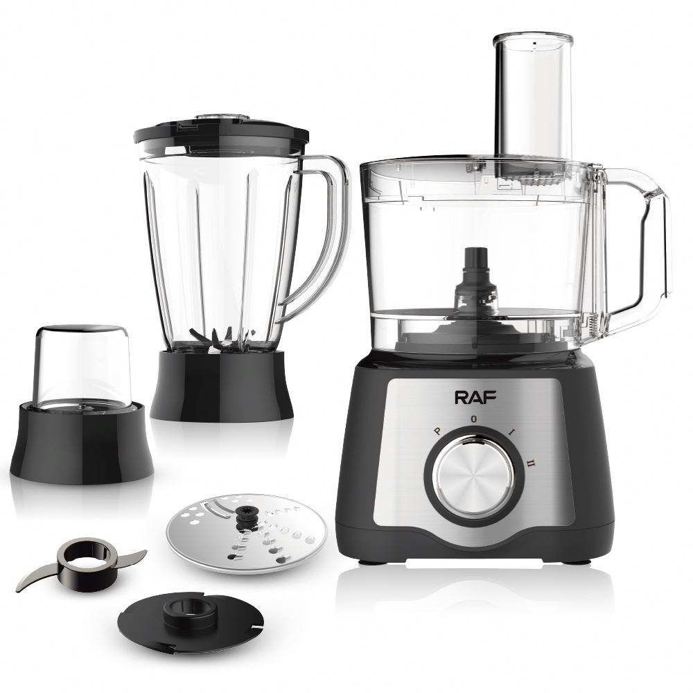 RAF Multi-Function Food Processor (Category: Juicers, Blenders & Grinders) located in Singapore. Submitted by lazmom (Listing ID 1426239347, Image 3). Description: Brand new RAF multi-function food processor. Includes a blender, grinder, and food processor attachments. Perfect for chopping, blending, and grinding. Compact design with a powerful motor. Easy to clean and store. Dimensions are provided in the images..