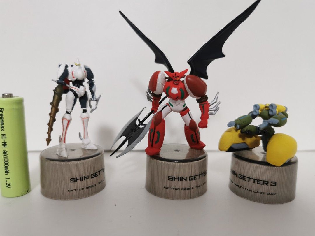 Rare Shin Getter Robo Action Figures Set complete (Category: Figurines & Statues) located in Paranaque City. Submitted by planet4k (Listing ID 1426267546, Image 1). Description: Set of three Shin Getter Robo action figures. Includes Shin Getter 1, Shin Getter 2, and Shin Getter 3. Each figure is mounted on a base with the name of the character..