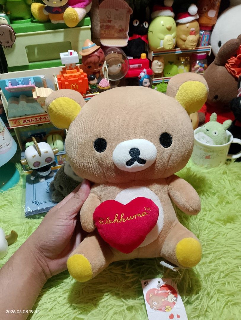 Rilakkuma Plush Toy with Heart (Category: Plushies & Soft Toys) located in Bulacan. Submitted by debur4_freenzy (Listing ID 1426254137, Image 3). Description: Adorable Rilakkuma plush toy featuring a heart-shaped detail. The plush has a zipper design on the back. It is made in Vietnam by C&H Creative Co., Ltd. Comes with original tags. Perfect for Rilakkuma fans or collectors. MOP: Gcash MOD: J&T 💙App: Debura Freenzy 📍Santa Maria, Bulacan.
