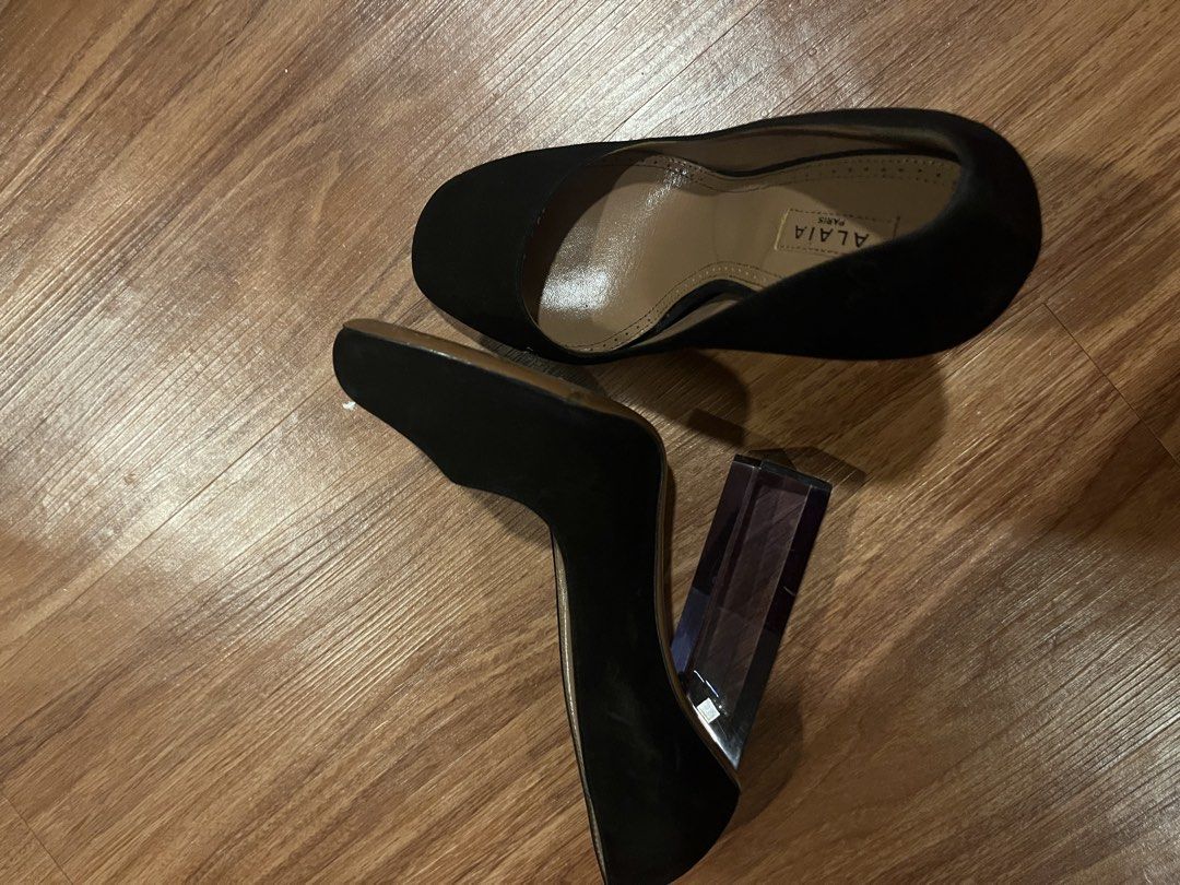 [RUSH] Great Condition ALAIA Black Pumps (Category: Heels) located in Quezon City. Submitted by reigniris (Listing ID 1426343226, Image 1). Description: - ALAIA Black Pumps - Size: EU 35 / UK 2 / US 4 - Sleek and elegant design - Perfect for any occasion - 22 cm (im size 6 and fits me).
