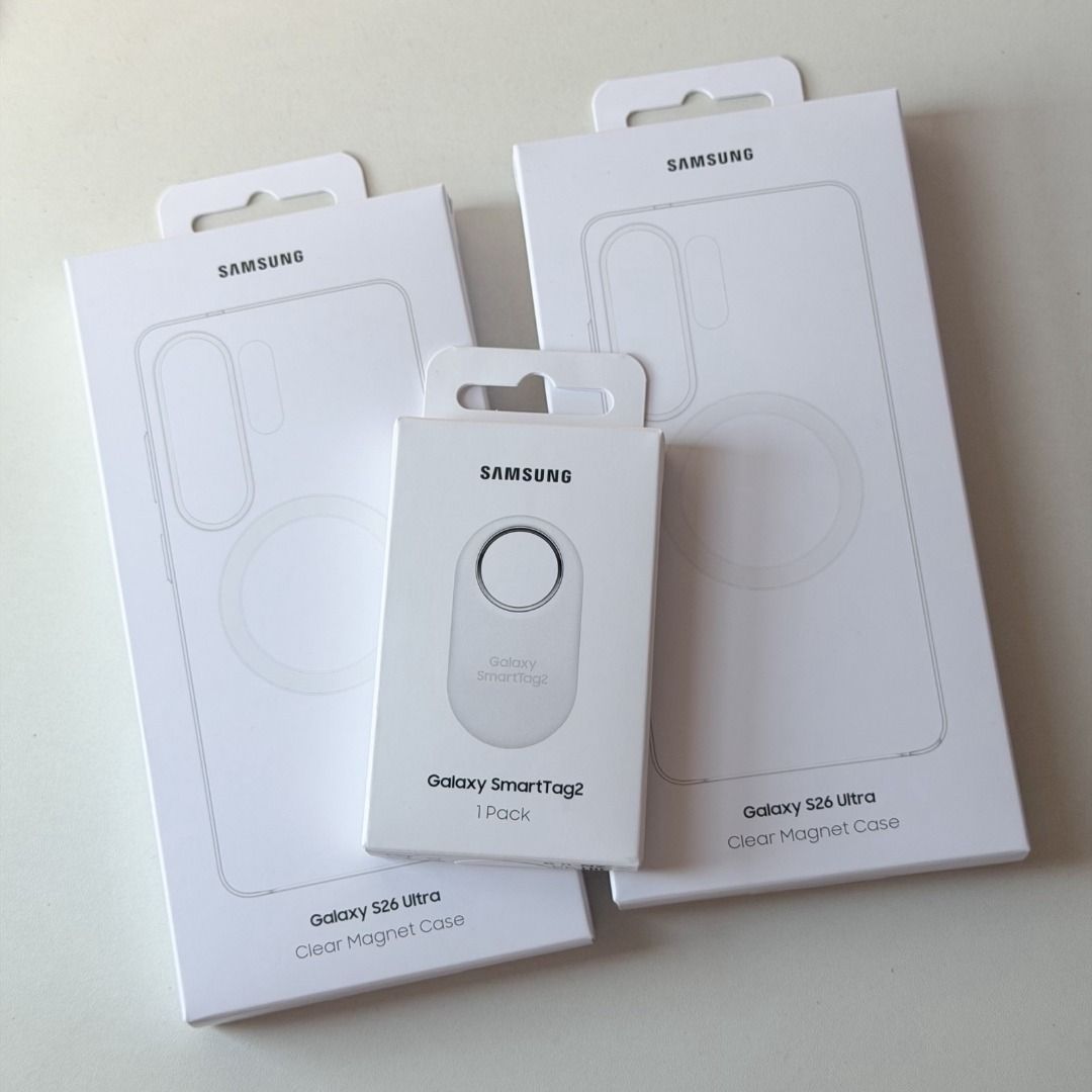 Samsung S26 Ultra Clear Magnet Case (Category: Batteries & Power Banks) located in Quezon City. Submitted by aatjdms (Listing ID 1426261068, Image 1). Description: S26 Ultra Clear Magnet Case (sealed) — ₱750 each BOTH SOLD ✖ Galaxy SmartTag2 (sealed) — ₱1,000 (still nego!) Loc: Cavite Can do sdd / JNT delivery.