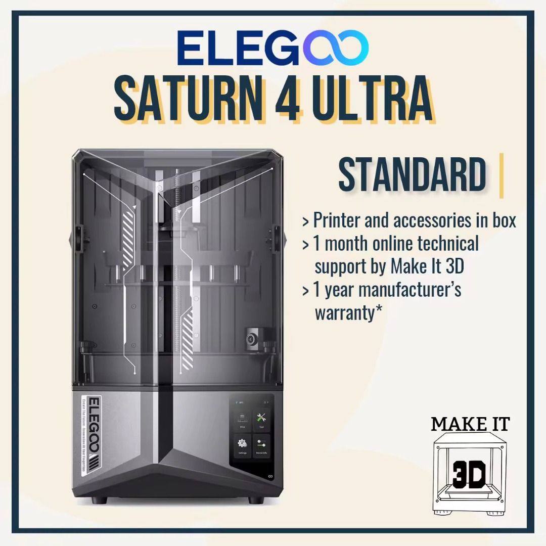 SATURN 4 ULTRA 3D SERIES (Category: Printers, Scanners & Copiers) located in Rodriguez. Submitted by danielnakar (Listing ID 1426270162, Image 1). Description: For sale ELEGOO SATURN 4 ULTRA SERIES 3d printer good as new with box and everything you need. 27k slight nego Direct pm only or call 09198448973.