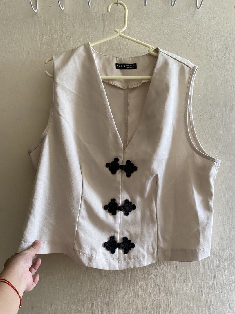 Shein Beige Vest with Frog Closures (Category: Vests) located in Naga. Submitted by isaid_tin (Listing ID 1426229402, Image 2). Description: .