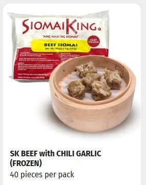 Siomai King Products (Frozen) (Category: Chilled & Frozen Food) located in Quezon City. Submitted by gio26 (Listing ID 1426317801, Image 1). Description: If you are interested in starting your own business with no experience. This is your sign and chance. We are open for partnerships: - Retailers - Wholesalers - Dropshippers - Franchisers Message me if you need any further details. You can also order here (https://shop.siomaiking.ph/GiovanElcarte