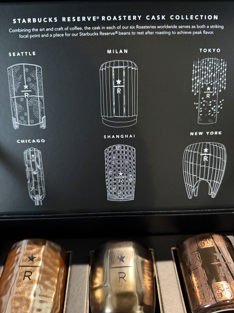 Starbucks Reserve Roastery Cask Collection Cups (Category: Coffee & Tea Tableware) located in Manila. Submitted by rmx28 (Listing ID 1426244646, Image 3). Description: Starbucks Reserve Tea Cups Bought in Starbucks Reserve Shanghai No damage Rarely used With box With free wooden tray.