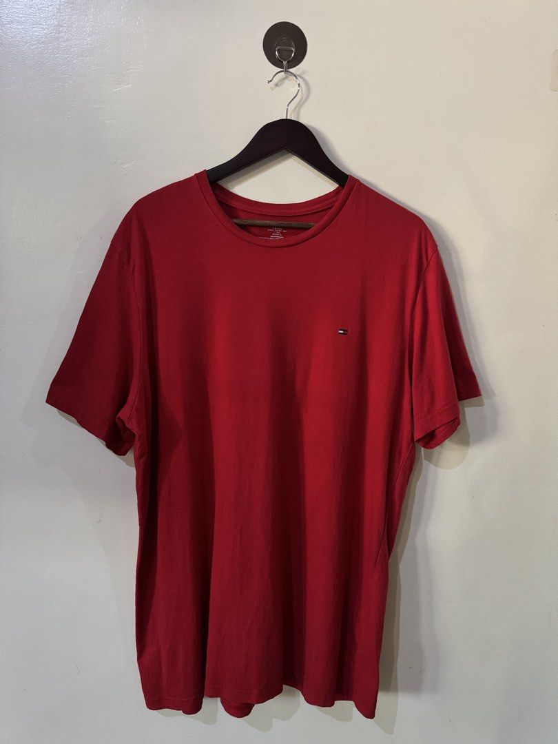 Tommy Hilfiger Red T-shirt (Category: Tshirts & Polo Shirts ) located in Bacolod City. Submitted by bi.fl (Listing ID 1426243838, Image 1). Description: Tommy Hilfiger Red T-shirt XL on tag 23x30 No issues Excellent condition both color and fabric. No discoloration. “🧾Mode of payment: GCash or Bank Transfer 📸Color may vary due to lighting 📏 Measurements are based from armpit to armpit (clothes width) and from waist to lowest hem (pants length)
