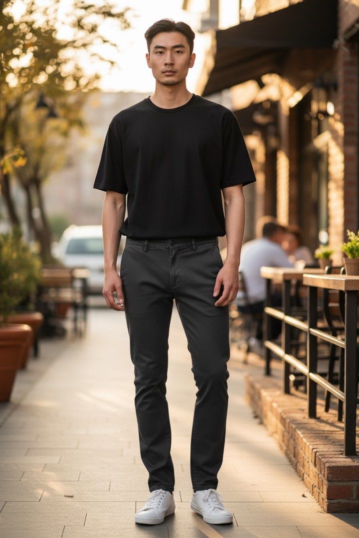 Uniqlo Black Chino Pants (Category: Jeans) located in Makati City. Submitted by LunaMari (Listing ID 1302306750, Image 1). Description: Uniqlo Black Chino Pants Waist 82cm Black, stretch.