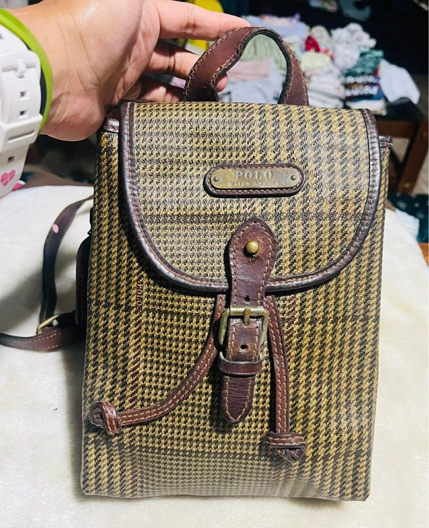 vintage Polo Ralph Lauren houndstooth mini sling backpack (Category: Luxury Bags & Wallets) located in Mandaue City. Submitted by chuchi152615 (Listing ID 1426344635, Image 1). Description: .