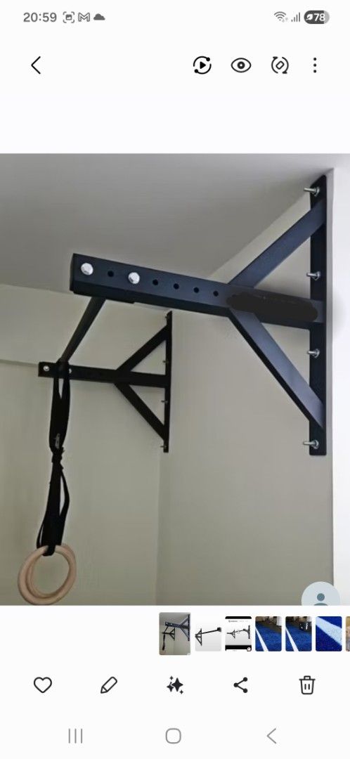 Wall-Mounted Pull-up Bar, Sports Equipment, Exercise & Fitness, Cardio ...