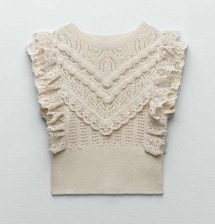 Zara beige crochet knit top (Category: Others Tops) located in Valenzuela. Submitted by hotchix14 (Listing ID 1426220978, Image 2). Description: .