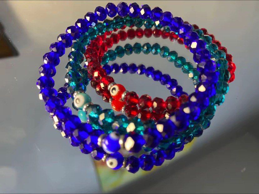 6mm Crystal Beads Bracelets with Evil Eye Charm (Category: Bracelets) located in General Trias. Submitted by artycles (Listing ID 1426528999, Image 1). Description: Now Available ‼️🪬🧿 Evil Eye Morano Glass 5mm #evileye #evileyeprotection #evileyebracelet #evileyecharm #evileyestringbracelet #evileyeprotection.