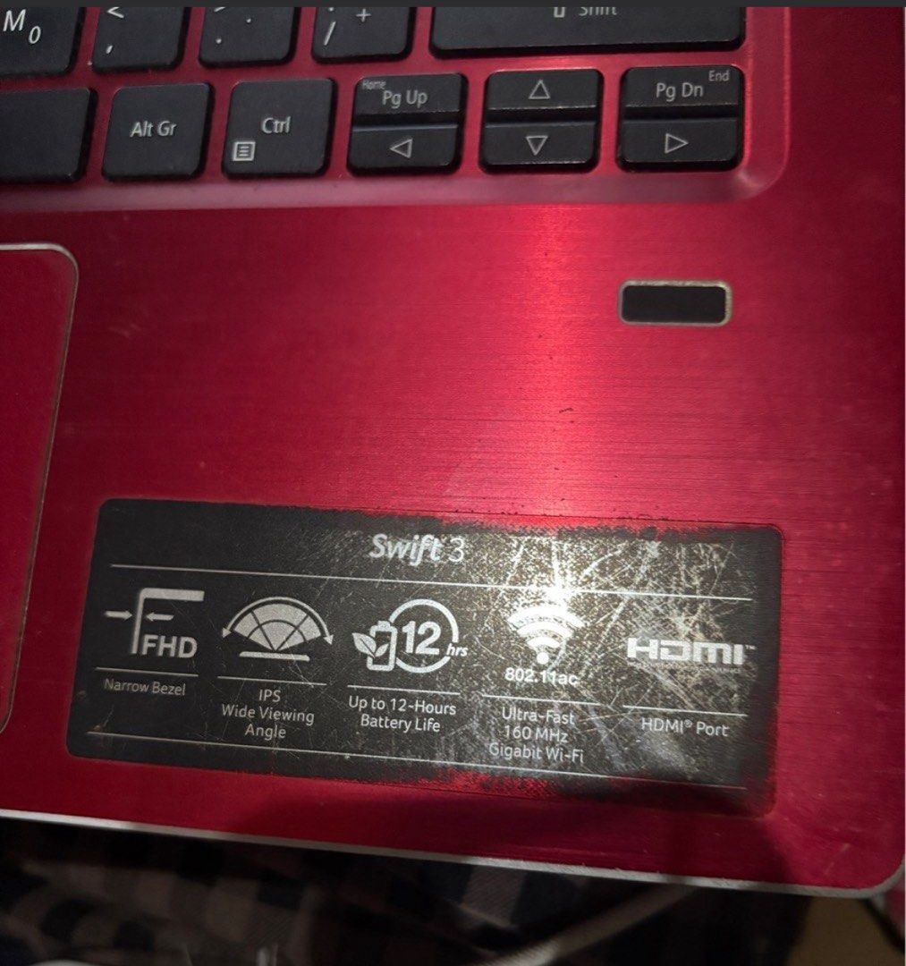 Acer Swift 3 i5 (Category: Laptops & Notebooks) located in Paranaque City. Submitted by jsczz (Listing ID 1426402993, Image 3). Description: 8/128 gb intel i5 no issues unit only needs battery replacement and reformatting rfs: decluttering.