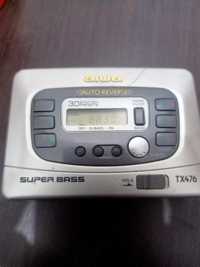 Aiwa Auto Reverse Cassette Player TX476 (Category: Portable Music Players) located in Las Pinas. Submitted by the_recycle_shop (Listing ID 1426553135, Image 1). Description: Working condition Radio working Cassette not working Mechanism working May need to replace belt Selling as is .